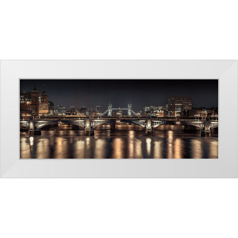 London Glow White Modern Wood Framed Art Print by Frank, Assaf