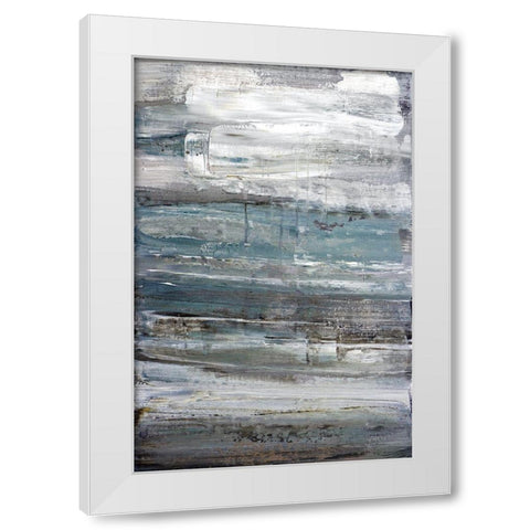 Touch Of Teal White Modern Wood Framed Art Print by Snow, Aerial