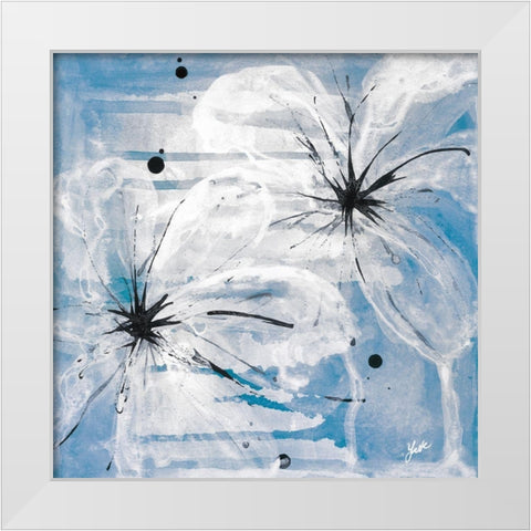 Indigo Bloom I White Modern Wood Framed Art Print by St. Amant, Yvette