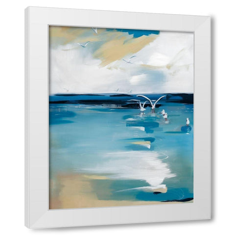 Coastal Blues White Modern Wood Framed Art Print by Fitzsimmons, A.