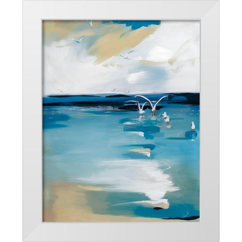 Coastal Blues White Modern Wood Framed Art Print by Fitzsimmons, A.