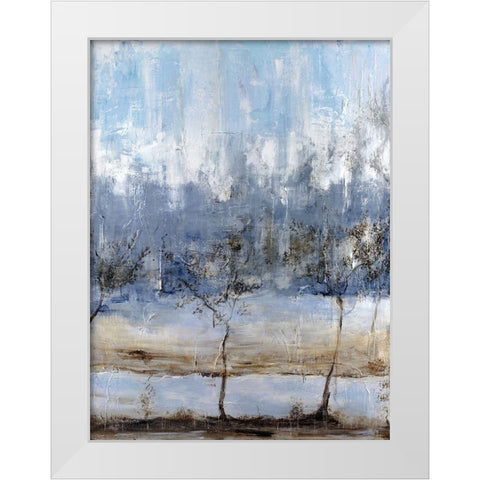 Anchored In Blue I White Modern Wood Framed Art Print by Kadmiri, Aziz