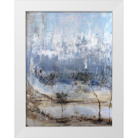 Anchored In Blue II White Modern Wood Framed Art Print by Kadmiri, Aziz