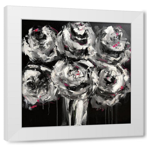 White Roses White Modern Wood Framed Art Print by Bell, Emma