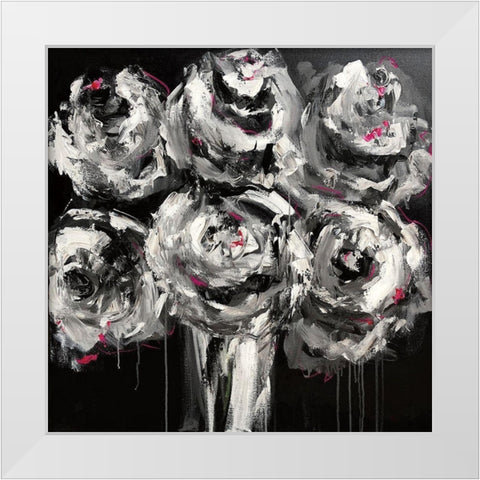 White Roses White Modern Wood Framed Art Print by Bell, Emma