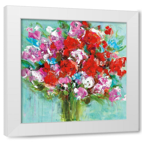 Red Roses White Modern Wood Framed Art Print by Bell, Emma