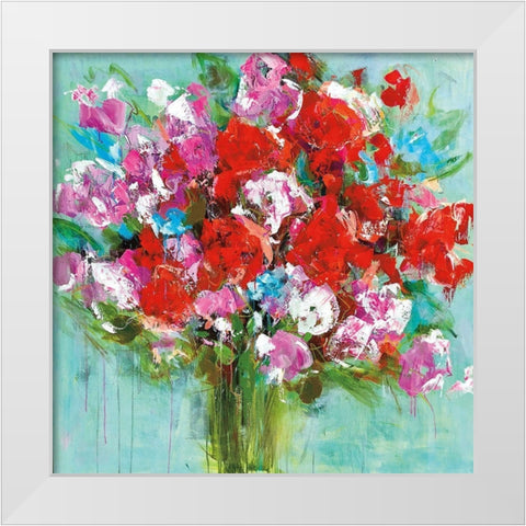 Red Roses White Modern Wood Framed Art Print by Bell, Emma