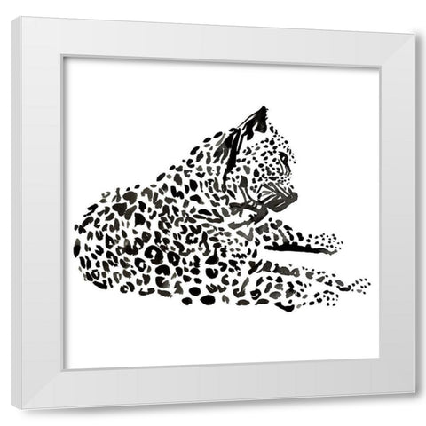 Cheetah White Modern Wood Framed Art Print by Billinghurst, Marina