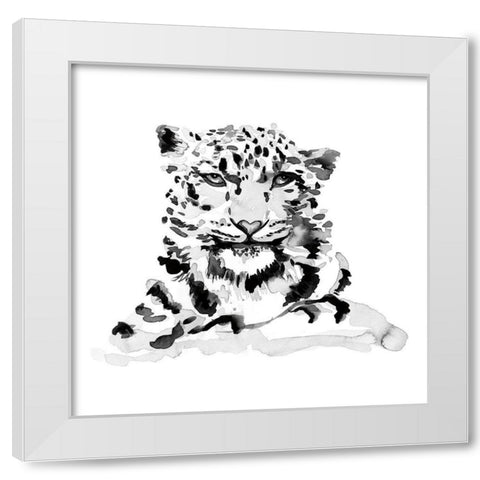 Snow Leopard White Modern Wood Framed Art Print by Billinghurst, Marina
