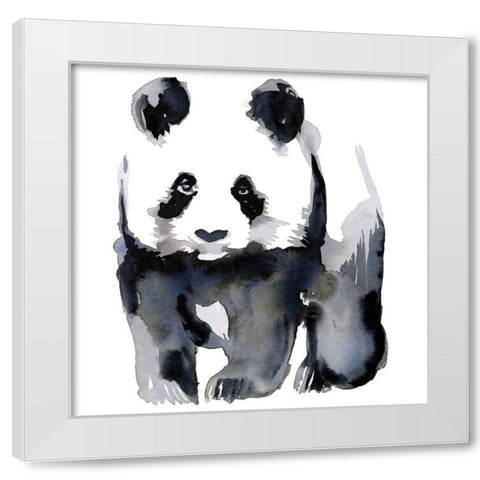 Panda White Modern Wood Framed Art Print by Billinghurst, Marina