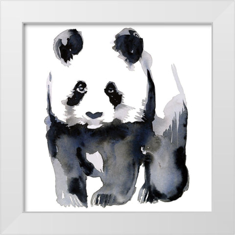 Panda White Modern Wood Framed Art Print by Billinghurst, Marina