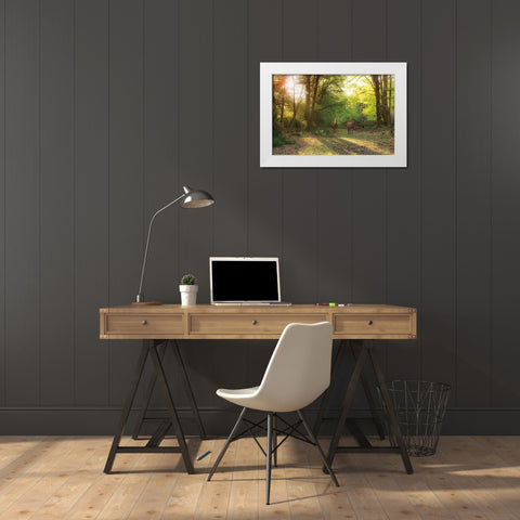 Good Morning White Modern Wood Framed Art Print by Frank, Assaf