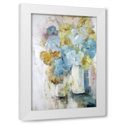 Lilies White Modern Wood Framed Art Print by Buckley, Mary