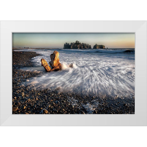 Back Splash White Modern Wood Framed Art Print by Burt, D.