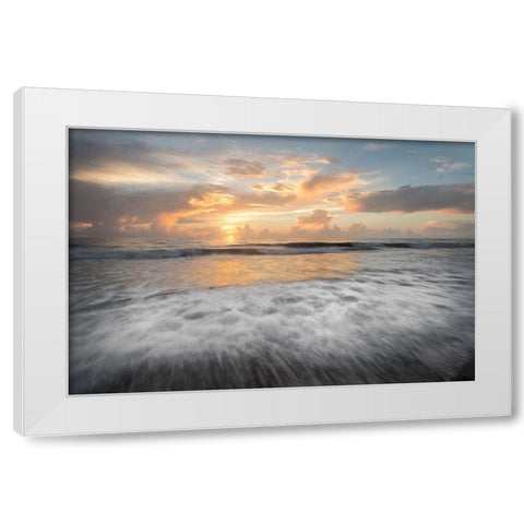 Pale Sunrise White Modern Wood Framed Art Print by Burt, D.