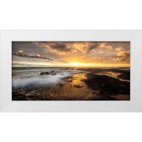 Serenity White Modern Wood Framed Art Print by Burt, D.