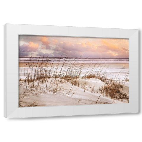 Whispers In the Dunes White Modern Wood Framed Art Print by Celebrate Life Gallery