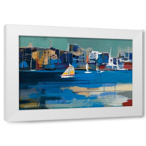 Sunday Sail White Modern Wood Framed Art Print by Fitzsimmons, A.