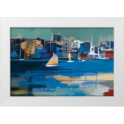 Sunday Sail White Modern Wood Framed Art Print by Fitzsimmons, A.