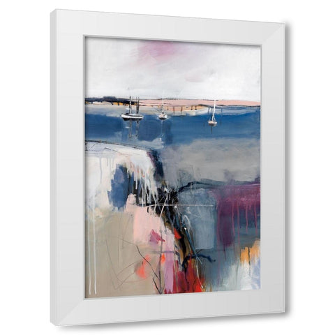 Sheltered Waters White Modern Wood Framed Art Print by Fitzsimmons, A.