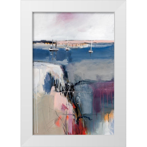 Sheltered Waters White Modern Wood Framed Art Print by Fitzsimmons, A.
