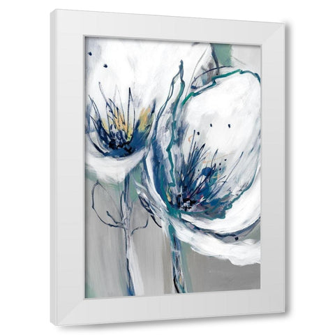 Seafoam Blooms II White Modern Wood Framed Art Print by Fitzsimmons, A.