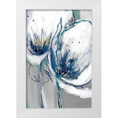 Seafoam Blooms II White Modern Wood Framed Art Print by Fitzsimmons, A.
