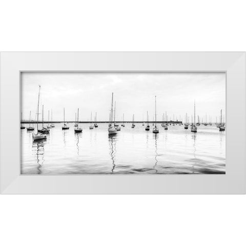 Anchored Sails White Modern Wood Framed Art Print by Frank, Assaf