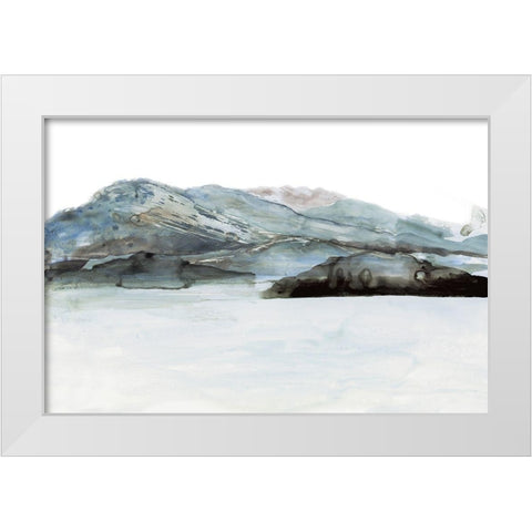 Island View White Modern Wood Framed Art Print by Meyers, Rebecca