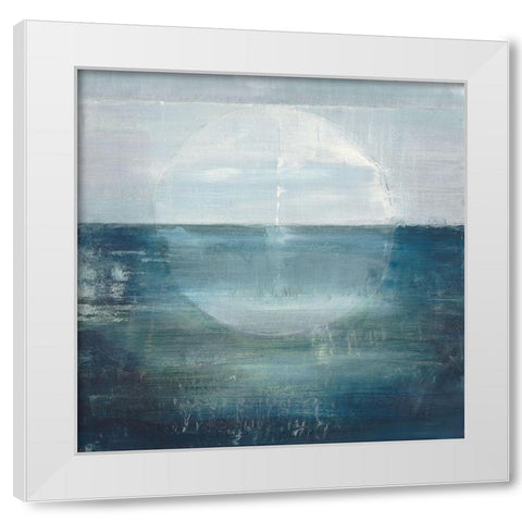 Lunar Echo White Modern Wood Framed Art Print by Ross, Heather