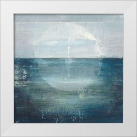 Lunar Echo White Modern Wood Framed Art Print by Ross, Heather