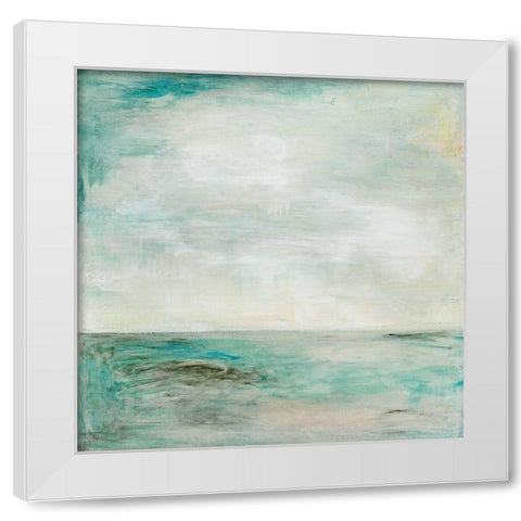 Once in a Blue Moon Morning White Modern Wood Framed Art Print by Ross, Heather