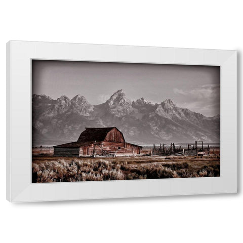 John Moutlon Barn White Modern Wood Framed Art Print by Smith, Ken