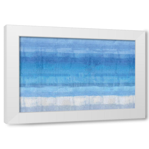 Blue Abstract White Modern Wood Framed Art Print by Wiley, Marta G.