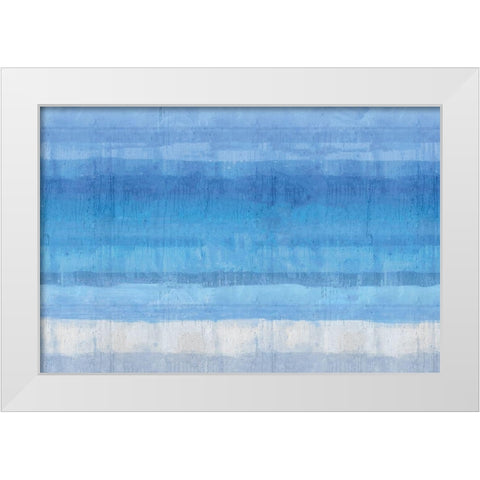 Blue Abstract White Modern Wood Framed Art Print by Wiley, Marta G.