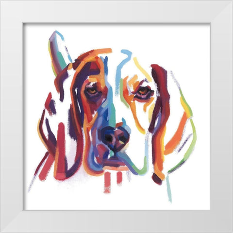 Beagle White Modern Wood Framed Art Print by Talbot, Andrew