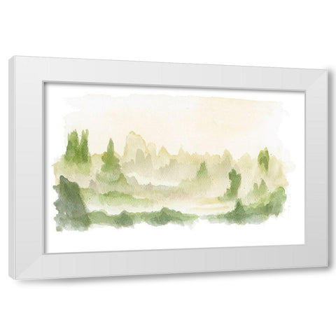 Green Beginnings White Modern Wood Framed Art Print by Talbot, Andrew