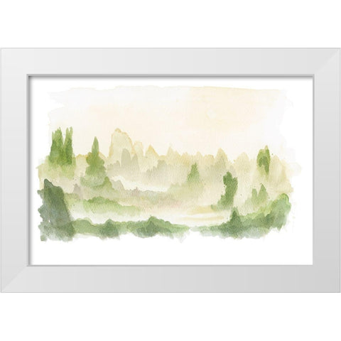 Green Beginnings White Modern Wood Framed Art Print by Talbot, Andrew