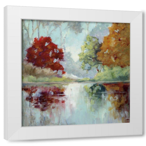 Morning Mist White Modern Wood Framed Art Print by Mary Parker Buckley