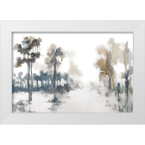 Back Roads And Flooded Fields White Modern Wood Framed Art Print by Ellens, Jacqueline