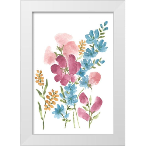 Boho Flower Bouquet II White Modern Wood Framed Art Print by St. Amant, Yvette