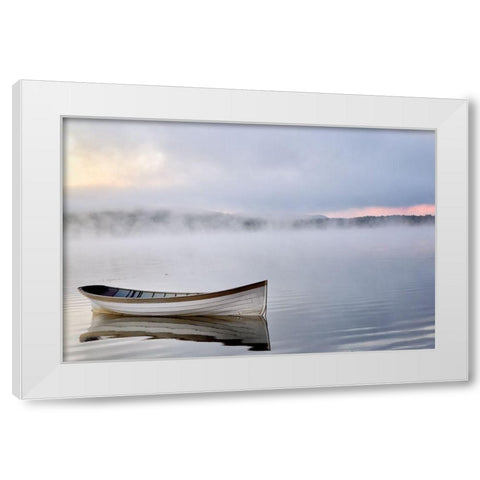 Tranquil Lake White Modern Wood Framed Art Print by Iacobellis, Michael