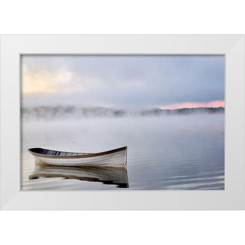 Tranquil Lake White Modern Wood Framed Art Print by Iacobellis, Michael