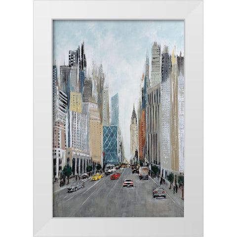 New York Vibe White Modern Wood Framed Art Print by Kadmiri, Aziz
