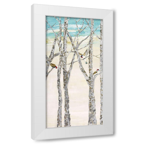Zanoba Birds II White Modern Wood Framed Art Print by Kadmiri, Aziz