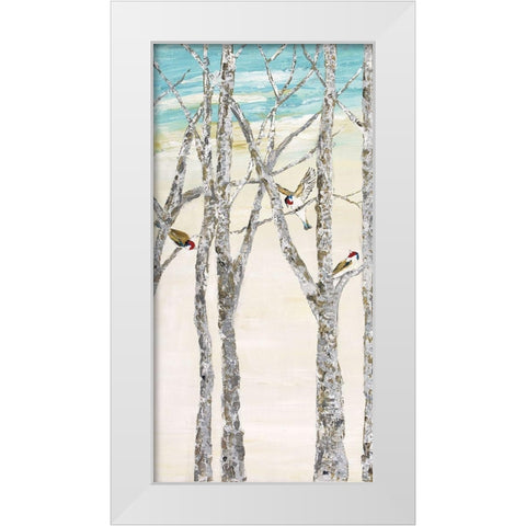 Zanoba Birds II White Modern Wood Framed Art Print by Kadmiri, Aziz