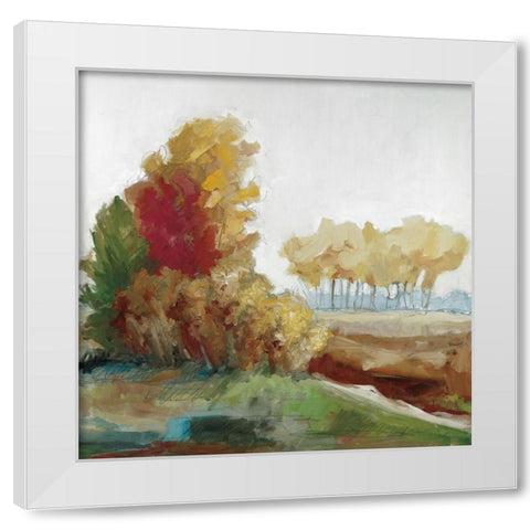 Autumn Colors White Modern Wood Framed Art Print by Ellens, Jacqueline