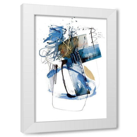Blue Buzz II White Modern Wood Framed Art Print by Barnes, Natasha