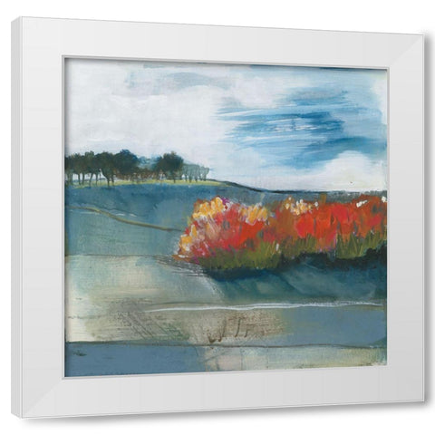 Tree Line White Modern Wood Framed Art Print by Bernsen, Leslie