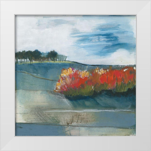 Tree Line White Modern Wood Framed Art Print by Bernsen, Leslie